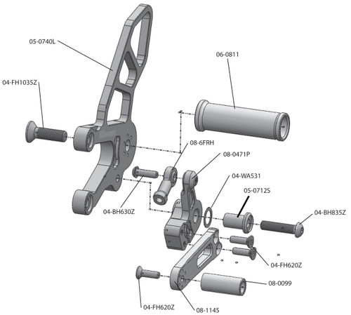 05-0741B 2011-16 Aprilia RSV4 APRC/Tuono V4 GP  Shift Complete Rearset