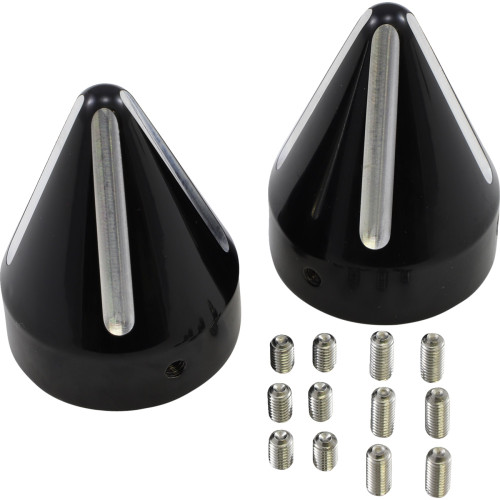La Choppers Axle Caps - Black Cut - Spike La-7813-00B La Choppers Axle Caps - Black Cut - Spike La-7813-00B