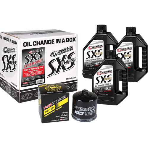 Maxima Racing Oil Sxs Synthetic Oil Change Kit - Polaris Turbo - 5W-50 90-189013-Txp