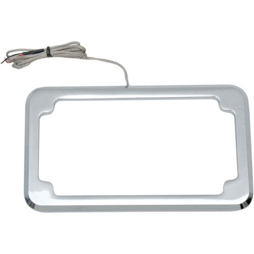 Cycle Visions Beveled License Plate Frame - Chrome - With Plate Light Cv-4616