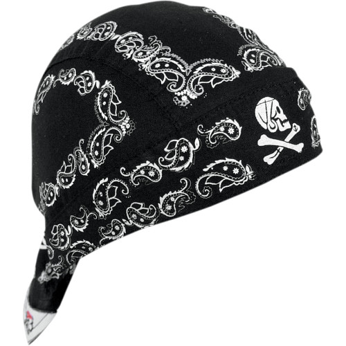 Zan Headgear Flydanna Head Wrap - Black Skull Paisley Z500