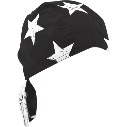 Zan Headgear Flydanna Head Wrap - Black And White Vintage American Flag Z903