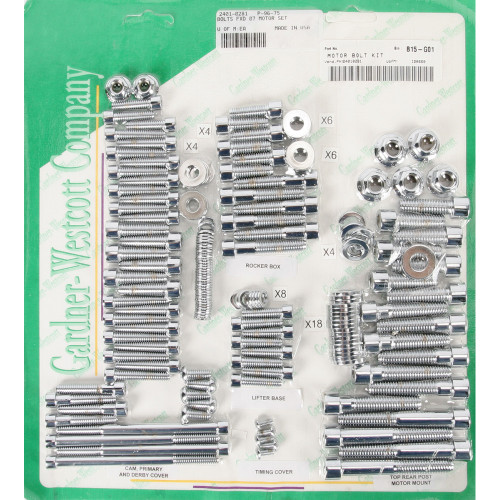Gardner-Westcott Bolt Kit - Motor Set - Socket-Head - Fxd P-96-75
