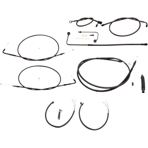 La Choppers Handlebar Cable/Brake Line Kit - Complete - 18" - 20" Handlebars - Midnight La-8151Kt2A-19M