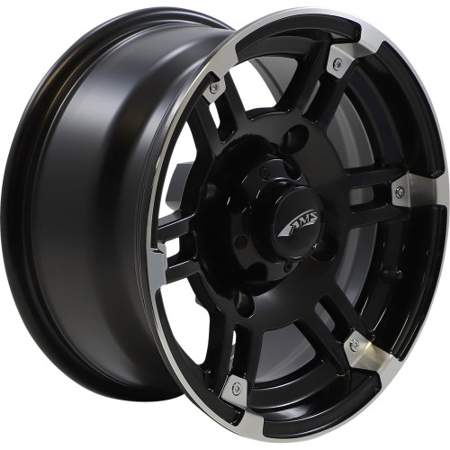 Ams Wheel - Roll'N 104 - Front/Rear - Machined Black - 14X7 - 4/156 - 4+3 4734-031Ab Ams Wheel - Roll'N 104 - Front/Rear - Machined Black - 14X7 - 4/156 - 4+3 4734-031Ab