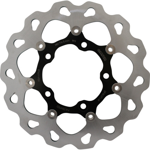 Galfer Wave Brake Rotor - Rear - Black Carrier Df822Flw