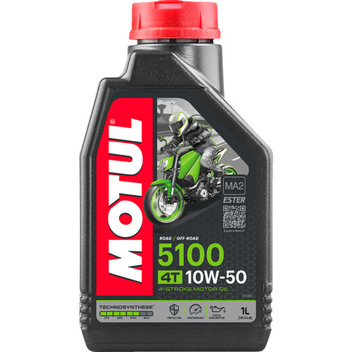 Motul 5100 4T Synthetic Blend Oil - 10W-50 - 1L 104074 Motul 5100 4T Synthetic Blend Oil - 10W-50 - 1L 104074
