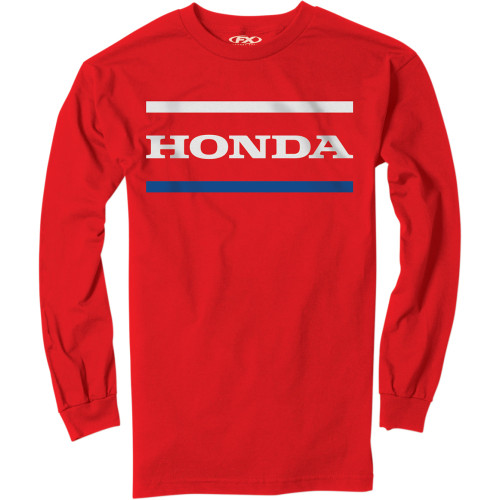 Factory Effex Honda Stripes Long-Sleeve T-Shirt - Red - Medium 23-87312