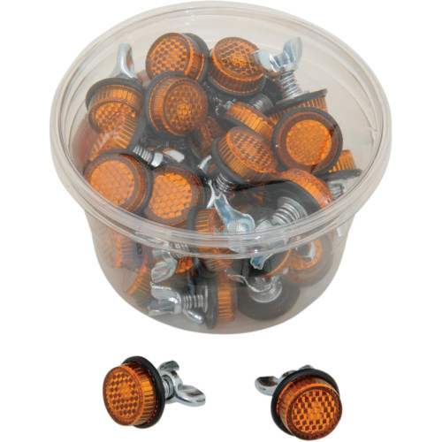 Chris Products License Plate Reflectors - 40Ct Tub - Amber Ch40A