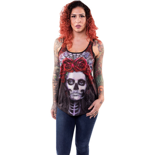 Lethal Threat Women'S Dark Widow Razor Back Tank Top - Black - Large La20508L Lethal Threat Women'S Dark Widow Razor Back Tank Top - Black - Large La20508L