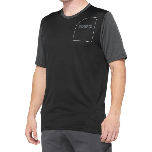 100% Ridecamp Short-Sleeve Jersey - Charcoal/Black - Medium 40027-00006