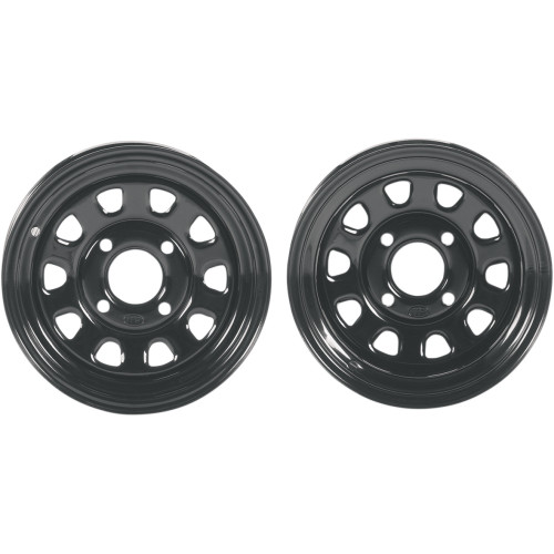 Delta Steel Wheel - Front/Rear - Black - 12X7 - 4/137 - 4+3 1222864014B Delta Steel Wheel - Front/Rear - Black - 12X7 - 4/137 - 4+3 1222864014B