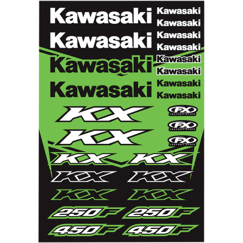 Factory Effex 22-68130 Decal Kit Univ Kaw Kx