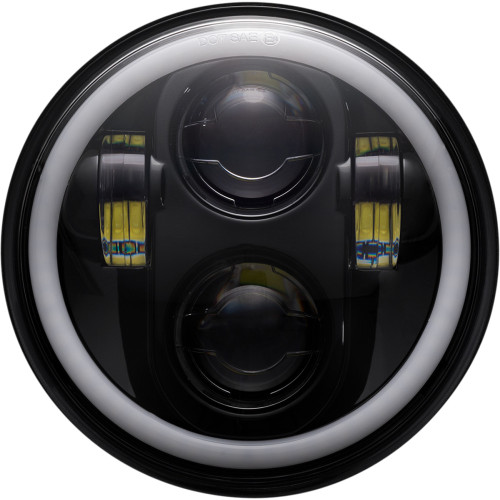 Custom Dynamics 5.75" Headlamp - With Mounting Ring - Black Pg-575-B Custom Dynamics 5.75" Headlamp - With Mounting Ring - Black Pg-575-B