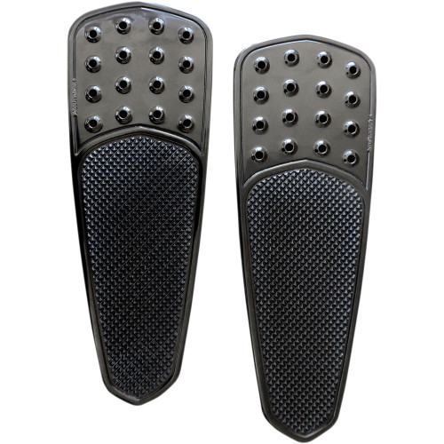 Accutronix Front Floorboards - Extended - Black - Knurled - Teardrop - Fl Fbf01-Kdtb