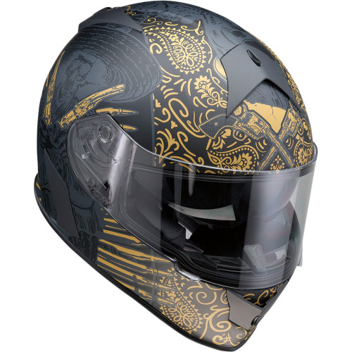 Z1R Warrant Helmet - Sombrero - Black/Gold - 2Xl Z1R Warrant Helmet - Sombrero - Black/Gold - 2Xl