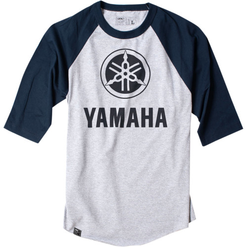 Factory Effex Yamaha Baseball T-Shirt - Navy/Heather Gray - Large 17-87224