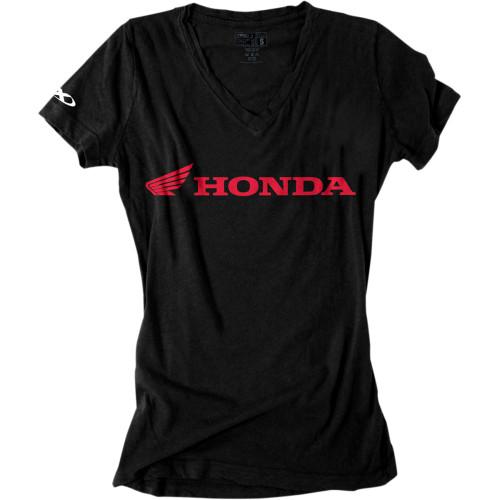 Factory Effex Women'S Honda V-Neck T-Shirt - Black - Large 16-88344