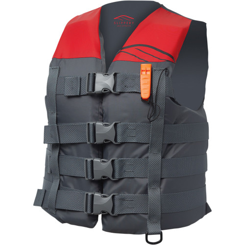 Slippery Hydro Nylon Vest - Charcoal/Red - Xs
