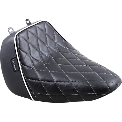 Le Pera Bare Bones Solo Seat - Diamond Stitch W/ White Stitching/Piping - Black - Flfb '18-'23 Lyo-007Dmwtp Le Pera Bare Bones Solo Seat - Diamond Stitch W/ White Stitching/Piping - Black - Flfb '18-'23 Lyo-007Dmwtp
