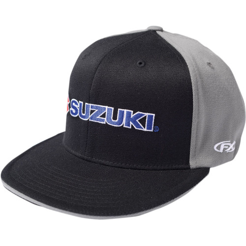 Factory Effex Suzuki Flexfit Hat - Black/Gray - Small/Medium 15-88454