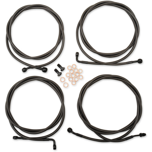 La Choppers Handlebar Cable/Brake Line Kit - 12" - 14" Ape Hanger Handlebars - Midnight La-8054Kt-13M La Choppers Handlebar Cable/Brake Line Kit - 12" - 14" Ape Hanger Handlebars - Midnight La-8054Kt-13M
