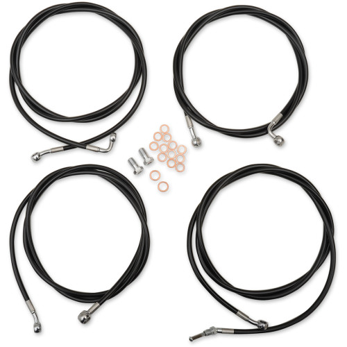 La Choppers Handlebar Cable/Brake Line Kit - Mini Ape Hanger Handlebars - Black Vinyl La-8054Kt-08B La Choppers Handlebar Cable/Brake Line Kit - Mini Ape Hanger Handlebars - Black Vinyl La-8054Kt-08B