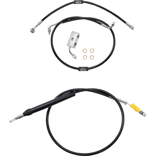 La Choppers Handlebar Cable/Brake Line Kit - 15" - 17" Ape Hanger Handlebars - Black Vinyl La-8155Kt-16B La Choppers Handlebar Cable/Brake Line Kit - 15" - 17" Ape Hanger Handlebars - Black Vinyl La-8155Kt-16B