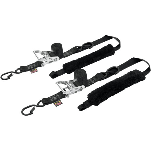 Powertye Mfg. Deluxe Ratchet Tie-Downs - 1-1/2" X 6-1/2' - Black 30622-S