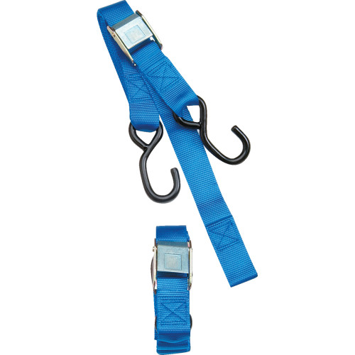 Parts Unlimited Heavy-Duty Cam Buckle Tie-Downs - 1-1/2" X 6' - Blue