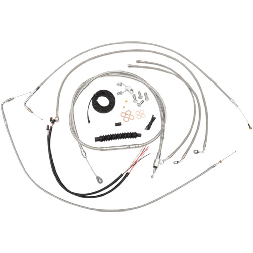 La Choppers Handlebar Cable/Brake Line Kit - Complete - 12" - 14" Handlebars - Stainless La-8150Kt2-13 La Choppers Handlebar Cable/Brake Line Kit - Complete - 12" - 14" Handlebars - Stainless La-8150Kt2-13