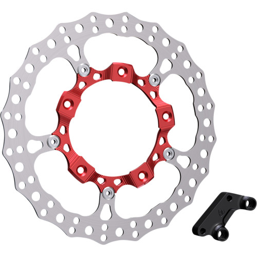 Arlen Ness Rotor 14" - Front Left - Red 300-003 Arlen Ness Rotor 14" - Front Left - Red 300-003
