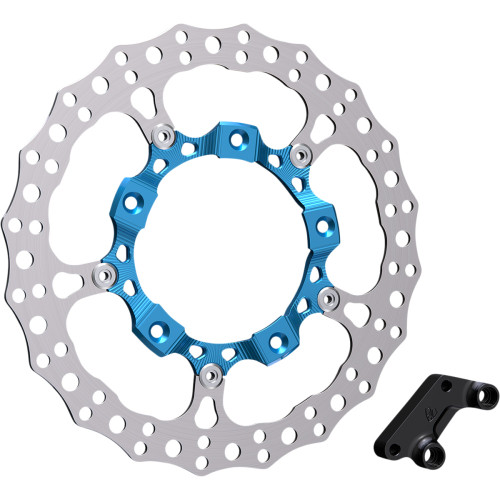 Arlen Ness Rotor 14" - Front Right - Blue 300-005 Arlen Ness Rotor 14" - Front Right - Blue 300-005