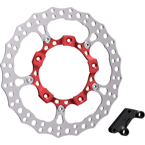 Arlen Ness Rotor 14" - Front Right - Red 300-007 Arlen Ness Rotor 14" - Front Right - Red 300-007