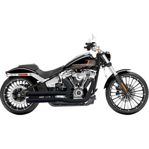 Bassani Xhaust Pro Street Exhaust - Black - Softail 1S34Db
