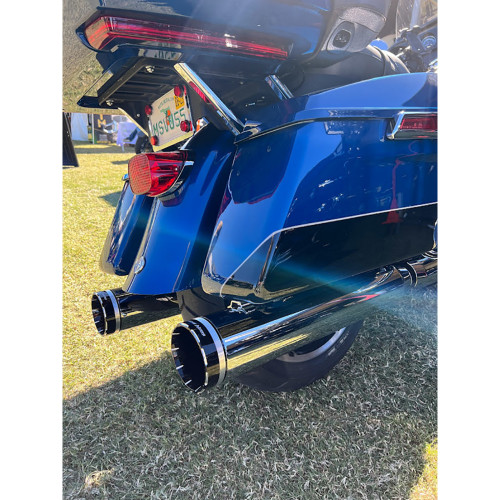 Khrome Werks 4-1/2" Hp-Plus Slip-On Mufflers - Chrome With Tracer - Touring 202735 Khrome Werks 4-1/2" Hp-Plus Slip-On Mufflers - Chrome With Tracer - Touring 202735