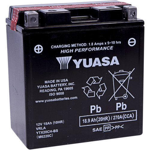 Yuasa Agm Battery - Ytx20Ch-Bs .82 L Yuam6220C Yuasa Agm Battery - Ytx20Ch-Bs .82 L Yuam6220C