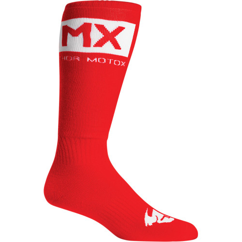 Thor Mx Solid Socks - Red/White - Size 6-9