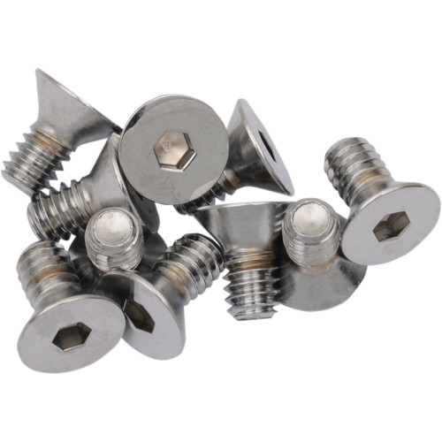 Drag Specialties Bolts - Flat-Head - Chrome - 1/4"-20 X 1/2"