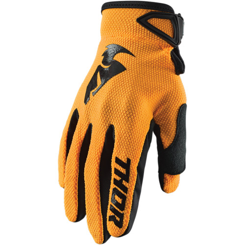 Thor Youth Sector Gloves - Orange/Black - Large