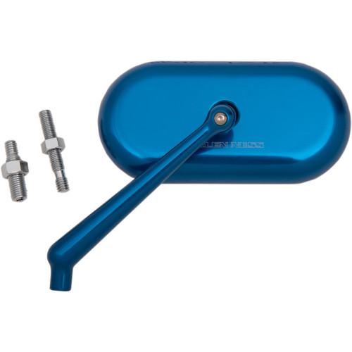 Arlen Ness Mirror - Side View - Oval - Blue - Left 13-174 Arlen Ness Mirror - Side View - Oval - Blue - Left 13-174