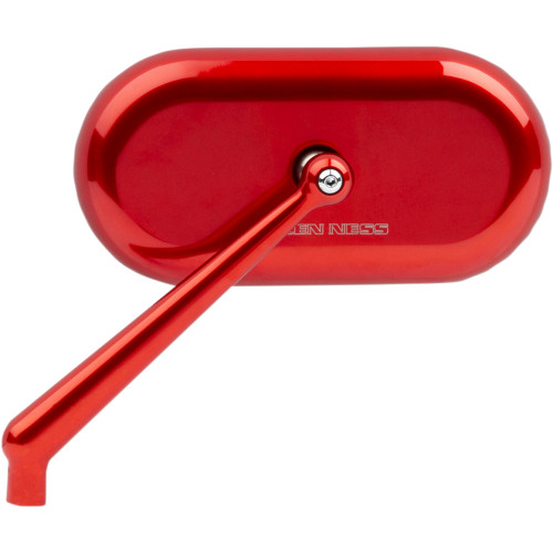 Arlen Ness Mirror - Side View - Oval - Red - Left 13-176 Arlen Ness Mirror - Side View - Oval - Red - Left 13-176