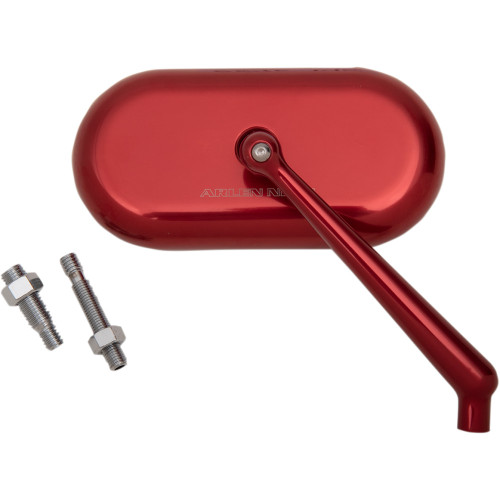 Arlen Ness Mirror - Side View - Oval - Red - Right 13-179 Arlen Ness Mirror - Side View - Oval - Red - Right 13-179