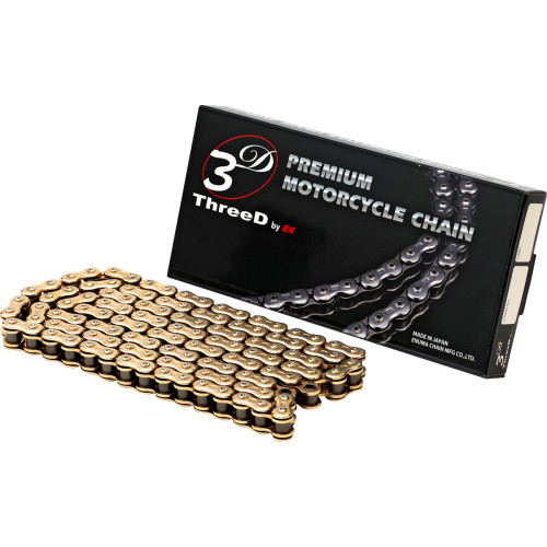 Ek 525L3D-120G Chain 525L3D 120 Links Gold Rivet Master
