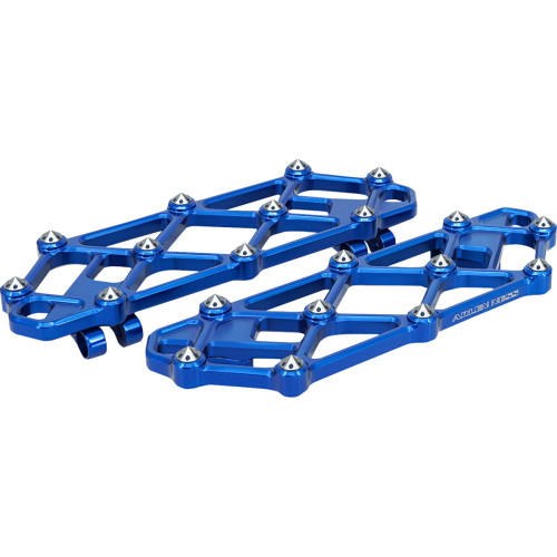 Arlen Ness Diamond Floorboards - Driver - Blue 410-055 Arlen Ness Diamond Floorboards - Driver - Blue 410-055