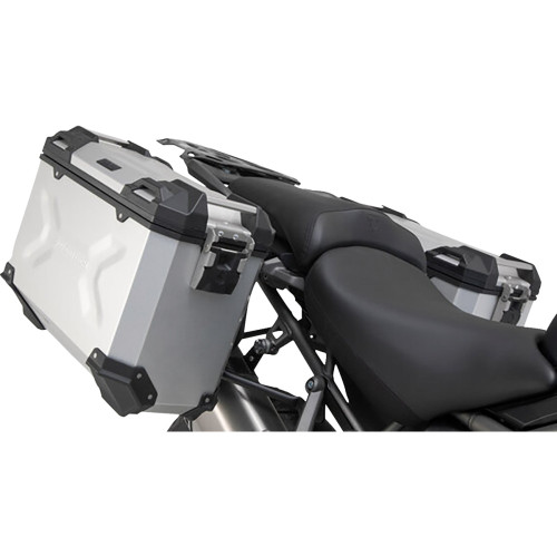 Sw-Motech Trax Adv Aluminum Case System - Silver - Triumph Tiger/Tiger Explorer 1200 '12-'21 Kft.11.483.70001/S Sw-Motech Trax Adv Aluminum Case System - Silver - Triumph Tiger/Tiger Explorer 1200 '12-'21 Kft.11.483.70001/S