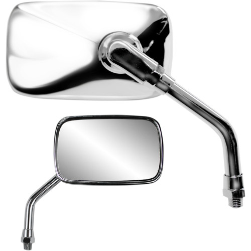 Parts Unlimited Mirror - Mini - Side View - Rectangle - Chrome - M10X1.25 - Each