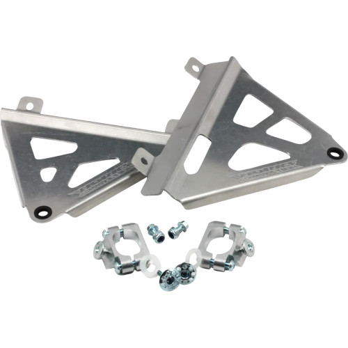 Works Connection Radiator Brace Set - Silver - Yamaha 18-073