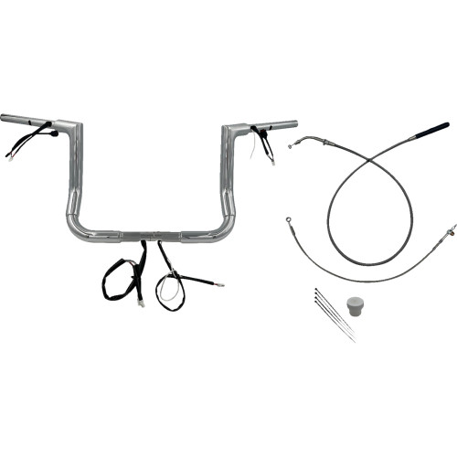 Fat Baggers Inc. 1-1/2" Ez Install Flat Top Handlebar - 12" - Chrome 649012 Fat Baggers Inc. 1-1/2" Ez Install Flat Top Handlebar - 12" - Chrome 649012