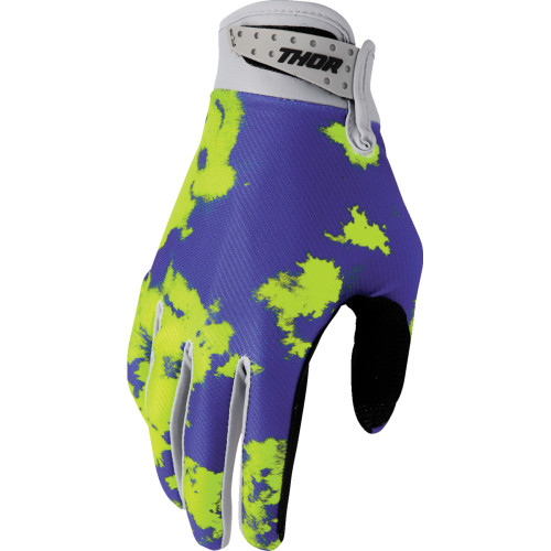 Thor Launchmode Bleach Gloves - Gray/Acid - Small